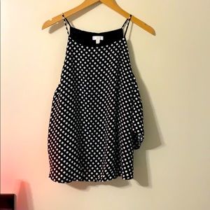 L Charming Charlie Gingam Exposed Shoulder Shirt